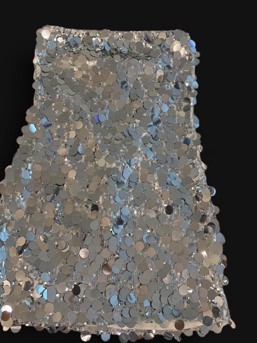 White Fox Boutique Silver Sequin Strapless Mini Dress